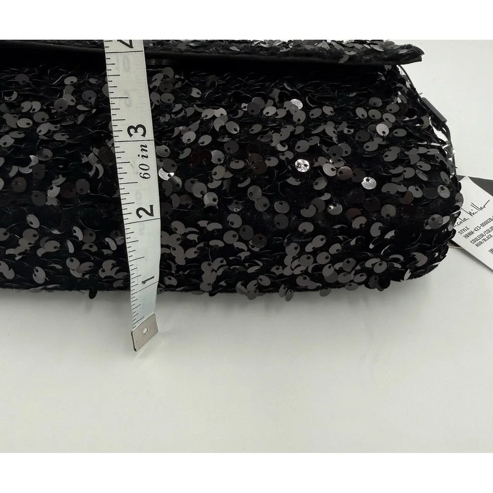 Nicole Miller Black‎ Sequin Shoulder Bag NWT Evening Party Crossbody Adjustable